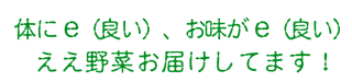 体にe(良い) お味がe(良い) ええ野菜お届けしてます
